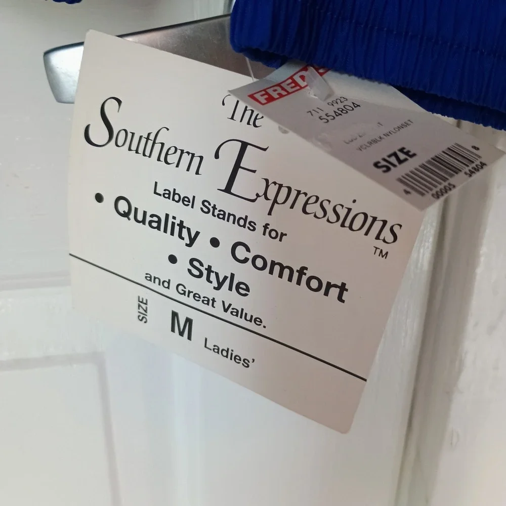 Southern Expressions Jacket Women Medium Blue Windbreaker Lined Full Zip Pockets - Picture 2 of 4